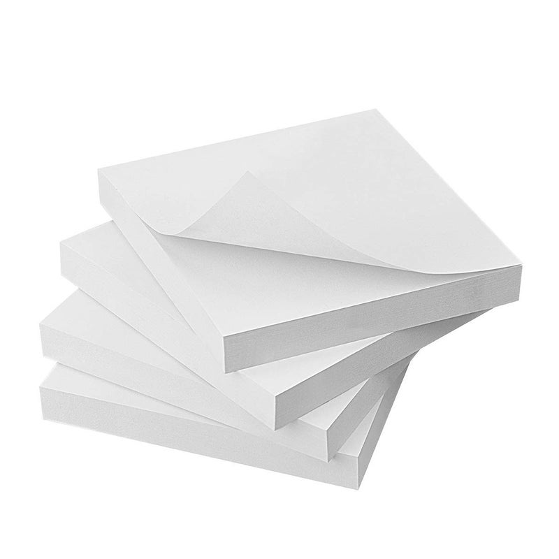 ZCZN White Sticky Notes,3 x 3 in,100 Sheets/Pad,4 Pads/Pack - Image 2